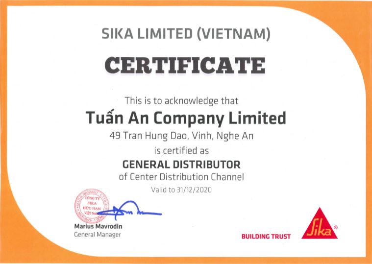 Công ty TNHH Hoá Chất và VLXD Tuấn An – Nhận tổng phân phối khu vực, đại lý Sika
