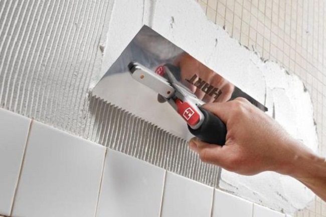 Thi công vữa dán gạch Sika Tilebond GP