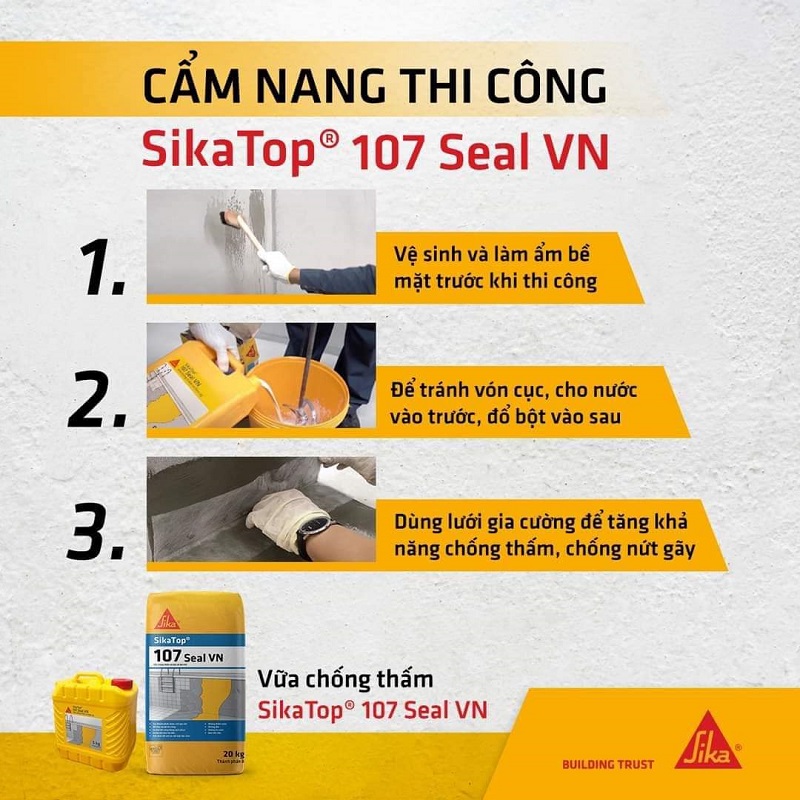 Công ty Tuấn An - Thi công chống thấm bằng Sikatop Seal 107