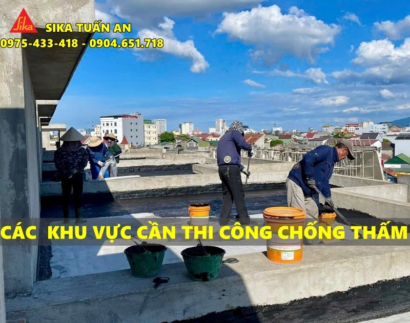 Các khu vực cần chống thấm nhà ở