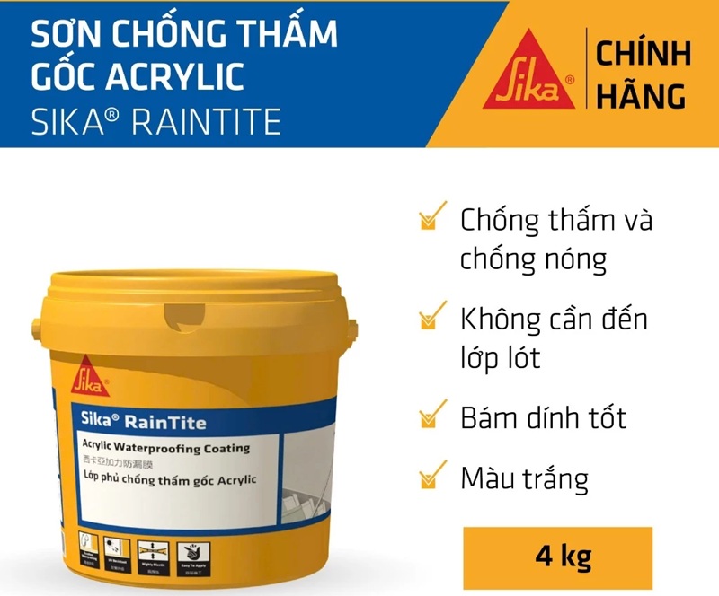Sika RainTite – Giải pháp chống thấm cho tường ngoài hiệu quả